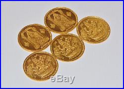 One Asian Indian 916 22K Solid Gold Laxmi Balaji Reversible Coin Token Gift