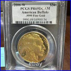 One Ounce Solid Gold Buffalo MS69 2006-W DCAM PCGS Deep Cameo West Point Coin