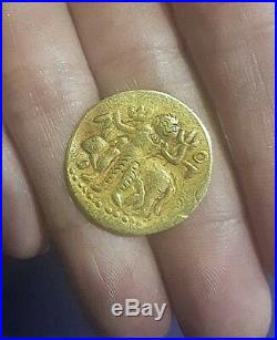 Original Ancient Greek Prince Holding Trident With His Ox & Nike 18K Gold COIN