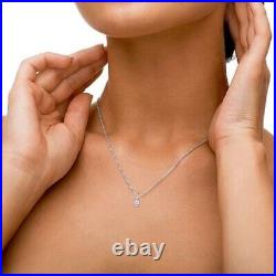 Oval Cut 2.00 Carat Simulated Diamond Pendent Solid 14K Hallmarked White Gold