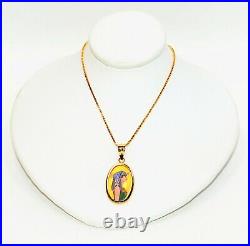 PAMP Cleopatra Suisse Ingot Coin Necklace 14K Solid Gold Swiss Coin Pendant Gold