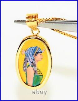 PAMP Cleopatra Suisse Ingot Coin Necklace 14K Solid Gold Swiss Coin Pendant Gold