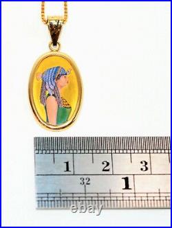 PAMP Cleopatra Suisse Ingot Coin Necklace 14K Solid Gold Swiss Coin Pendant Gold