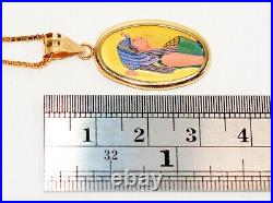 PAMP Cleopatra Suisse Ingot Coin Necklace 14K Solid Gold Swiss Coin Pendant Gold