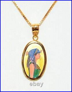 PAMP Cleopatra Suisse Ingot Coin Necklace 14K Solid Gold Swiss Coin Pendant Gold