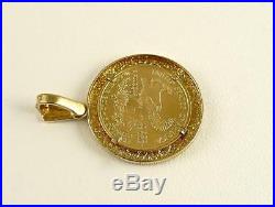 PENDANT 5 Dollar 2005 LIBERTY 22k Gold Coin set in 14k Solid Gold New
