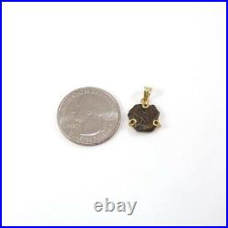 Petite Small Solid 18K Yellow Gold Ancient Coin Pendant