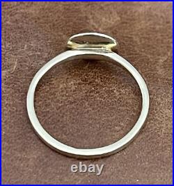 Pretty 14K Solid Yellow Gold Diamond Initial Letter W Coin Ring Size 4.75