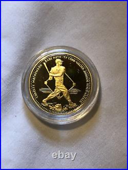 RARE Baseball Hall of Fame 24k Solid Gold Proof Coin Frank Gasparro