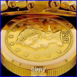 RARE Corum 1879 $2.50 Gold Coin Watch 18k Gold Band Orig. Retail $17,950