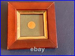 RARE VINTAGE 8K Solid Gold COINS wood frame miniature Arturo Toscanini