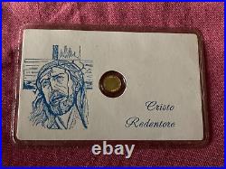 RARE VINTAGE 8K Solid Gold COIN miniature Gold coin Christ Redeemer SPECIAL