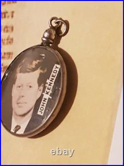 RARE VINTAGE 8K Solid Gold COIN miniature Gold coin JFK & bob Kennedy + Pendant