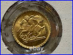 RARE VINTAGE 8K Solid Gold COIN miniature Gold coin Queen Elizabeth II- Special