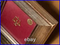 RARE VINTAGE 8K Solid Gold COIN wood frame miniature France 5 Franck