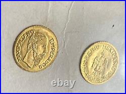 RARE VINTAGE 8K Solid LOT Gold COIN N. 2 Miniature Gold coins Maximiliano