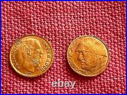RARE VINTAGE LOT 8K Solid Gold COINS miniature Kingdoms (Italy & Mexico)