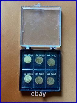 RARE VINTAGE LOT 8K Solid Gold COIN N. 6 miniature Gold coins Pope SPECIAL RARE VINTAGE LOT 8K Solid Gold COIN N. 6 miniature Gold coins Pope SPECIAL