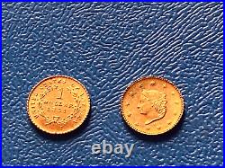 RARE VINTAGE LOT 8K Solid Gold COIN miniature Gold coins AMERICAN DOLLAR