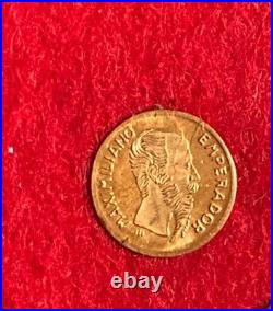 RARE VINTAGE LOT 8K Solid Gold COIN wood frame miniature N. 4 IN TOTAL