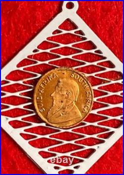 RARE VINTAGE LOT 8K Solid Gold COIN wood frame miniature N. 4 IN TOTAL