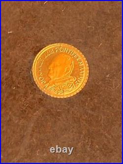 RARE VINTAGE WOOD FRAME LOT 8K Solid Gold COIN N. 3 miniature Pope & $ JFK