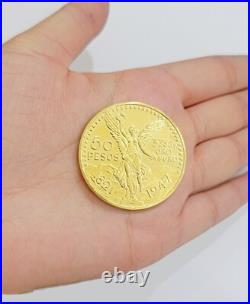 REAL 14K Coin 1947 Mexican Centenaro 50 Gold Pesos Copy Solid 14kt Yellow Gold REAL 14K Coin 1947 Mexican Centenaro 50 Gold Pesos Copy Solid 14kt Yellow Gold