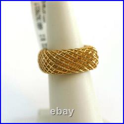 ROBERTO COIN New 18K Yellow Gold Silk Square Band Ring Size 6.5