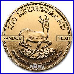 Random Year 1/10 oz Gold South African Krugerrand Coin