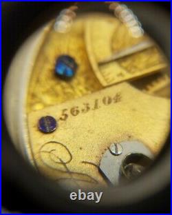 Rare 1871 Waltham Adam St Coin Silver Pocket Watch Solid Gold Balance Key Wind