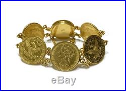 Rare 22k Solid Gold American Eagle Coin Bracelet With Clasp 1880,1881, 1882
