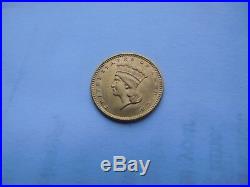 Rare One Dollar Type 3 1856 Gold Coin Indian Princess Head Great Condition
