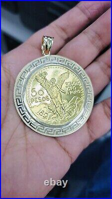 Real 10K Solid Yellow Gold Mexico? 50 Pesos Coin Pendent Value $6995
