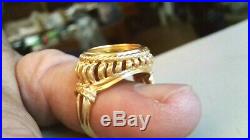 Real 1853 22k One Dollar Gold Coin mounted on 14k solid 6.4 gram Gold Ring