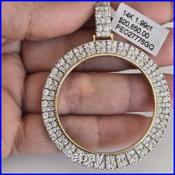 Real Diamond 14k solid gold 50 pesos centenario Coin Bezel Frame pendant Real Diamond 14k solid gold 50 pesos centenario Coin Bezel Frame pendant
