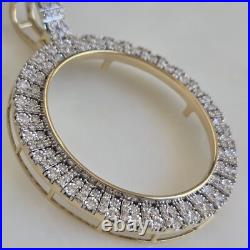 Real Diamond 14k solid gold 50 pesos centenario Coin Bezel Frame pendant Real Diamond 14k solid gold 50 pesos centenario Coin Bezel Frame pendant