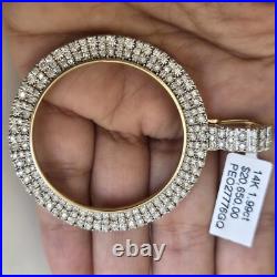 Real Diamond 14k solid gold 50 pesos centenario Coin Bezel Frame pendant Real Diamond 14k solid gold 50 pesos centenario Coin Bezel Frame pendant