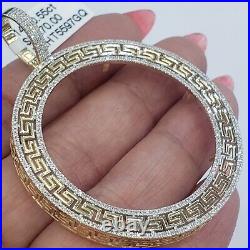 Real Diamond 14k solid gold 50 pesos centenario Coin Bezel Frame pendant greek Real Diamond 14k solid gold 50 pesos centenario Coin Bezel Frame pendant greek