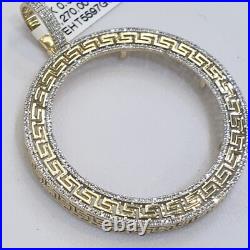 Real Diamond 14k solid gold 50 pesos centenario Coin Bezel Frame pendant greek Real Diamond 14k solid gold 50 pesos centenario Coin Bezel Frame pendant greek