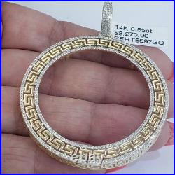 Real Diamond 14k solid gold 50 pesos centenario Coin Bezel Frame pendant greek Real Diamond 14k solid gold 50 pesos centenario Coin Bezel Frame pendant greek