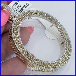 Real Diamond 14k solid gold 50 pesos centenario Coin Bezel Frame pendant greek Real Diamond 14k solid gold 50 pesos centenario Coin Bezel Frame pendant greek