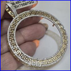 Real Diamond 14k solid gold 50 pesos centenario Coin Bezel Frame pendant greek Real Diamond 14k solid gold 50 pesos centenario Coin Bezel Frame pendant greek