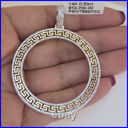 Real Diamond 14k solid gold 50 pesos centenario Coin Bezel Frame pendant greek Real Diamond 14k solid gold 50 pesos centenario Coin Bezel Frame pendant greek