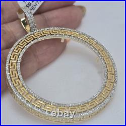 Real Diamond 14k solid gold 50 pesos centenario Coin Bezel Frame pendant greek Real Diamond 14k solid gold 50 pesos centenario Coin Bezel Frame pendant greek