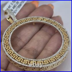 Real Diamond 14k solid gold 50 pesos centenario Coin Bezel Frame pendant greek Real Diamond 14k solid gold 50 pesos centenario Coin Bezel Frame pendant greek