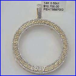 Real Diamond 14k solid gold 50 pesos centenario Coin Bezel Frame pendant greek Real Diamond 14k solid gold 50 pesos centenario Coin Bezel Frame pendant greek