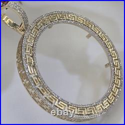 Real Diamond 14k solid gold 50 pesos centenario Coin Bezel Frame pendant greek Real Diamond 14k solid gold 50 pesos centenario Coin Bezel Frame pendant greek