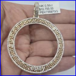 Real Diamond 14k solid gold 50 pesos centenario Coin Bezel Frame pendant greek Real Diamond 14k solid gold 50 pesos centenario Coin Bezel Frame pendant greek