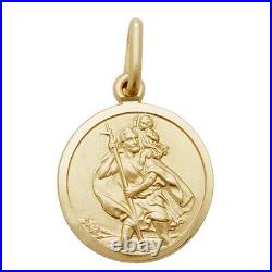 Real Gold St Christopher Pendant Solid 9ct Saint Medallion Charm New