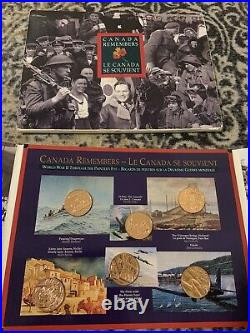 Remembrance Day Gold Plated Coin Set! Canada Remembers! Veterans Solider